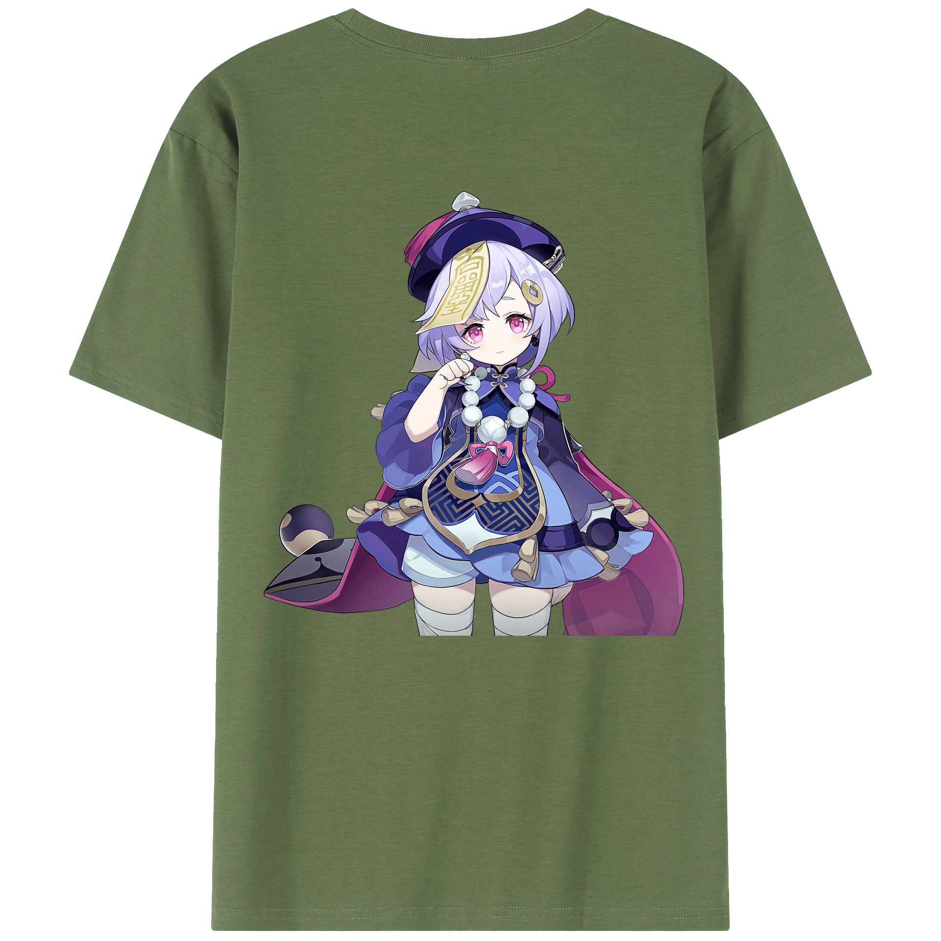 げんし神 七七 なな  genshin Nana 綿100％ メンズ半袖Tシャツ（バックプリント） 通気性